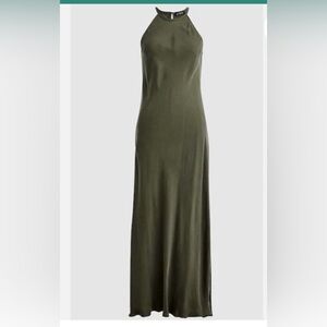 J. Crew Olive/ Sage Green Silk Maxi Dress